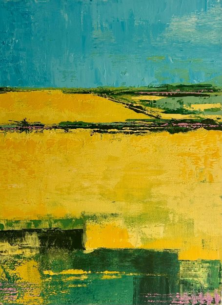 Yellow Season | Original Abstract Landscape Painting | 40x30cm