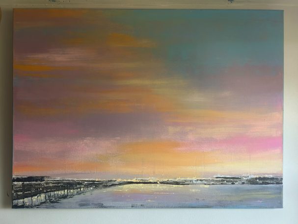 Deal at Dusk | Original Abstract Coastal Painting | 55cm by 75cm