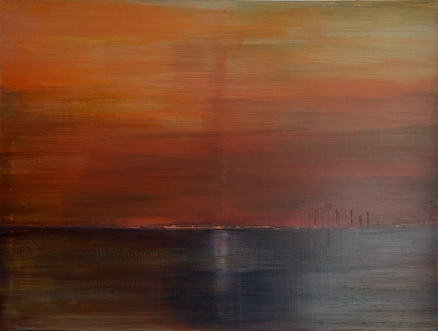 Burnt Horizon | Original Abstract Coastal Painting | Thanet Art | 60 x 80 cm | Acrylic on Canvas